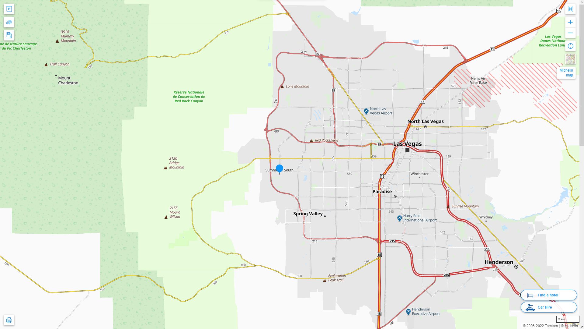 Summerlin South Nevada Highway and Road Map